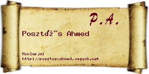 Posztós Ahmed névjegykártya
